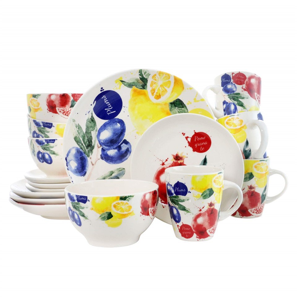 Set de veselă cu model de fructe cu aplicații