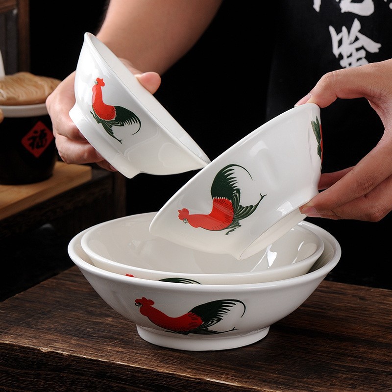 Cock Decal Ceramic Dinnerware