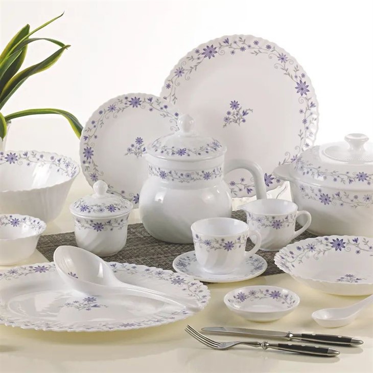 Embossed Opal Glassware Set Embossed Opal Glassware Set