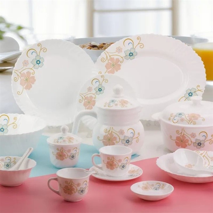 Embossed Opal Glassware Set Embossed Opal Glassware Set