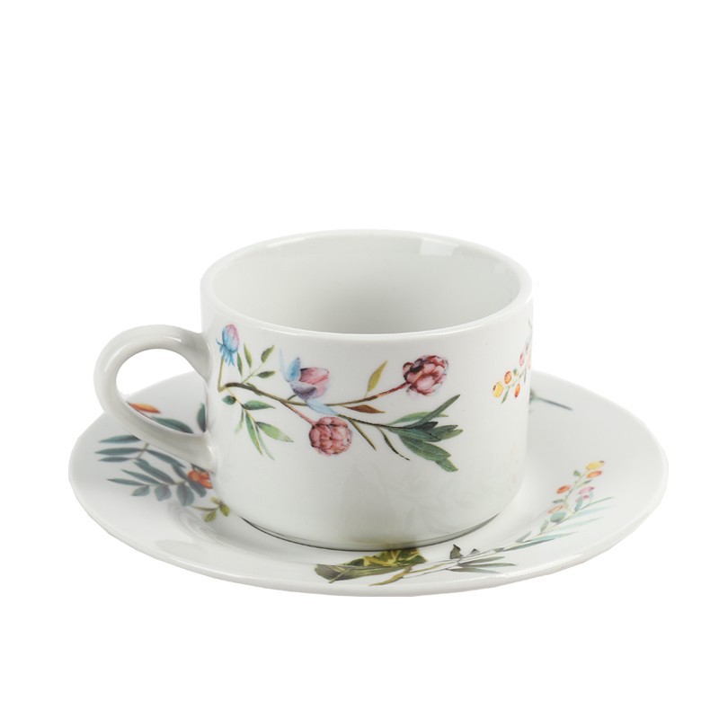 Flower And Bird Applique Ceramic Tableware
