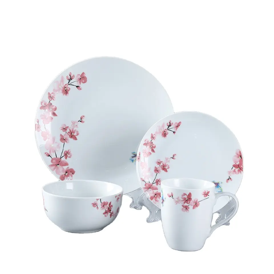 Set de veselă din porțelan decal Flower Cramic