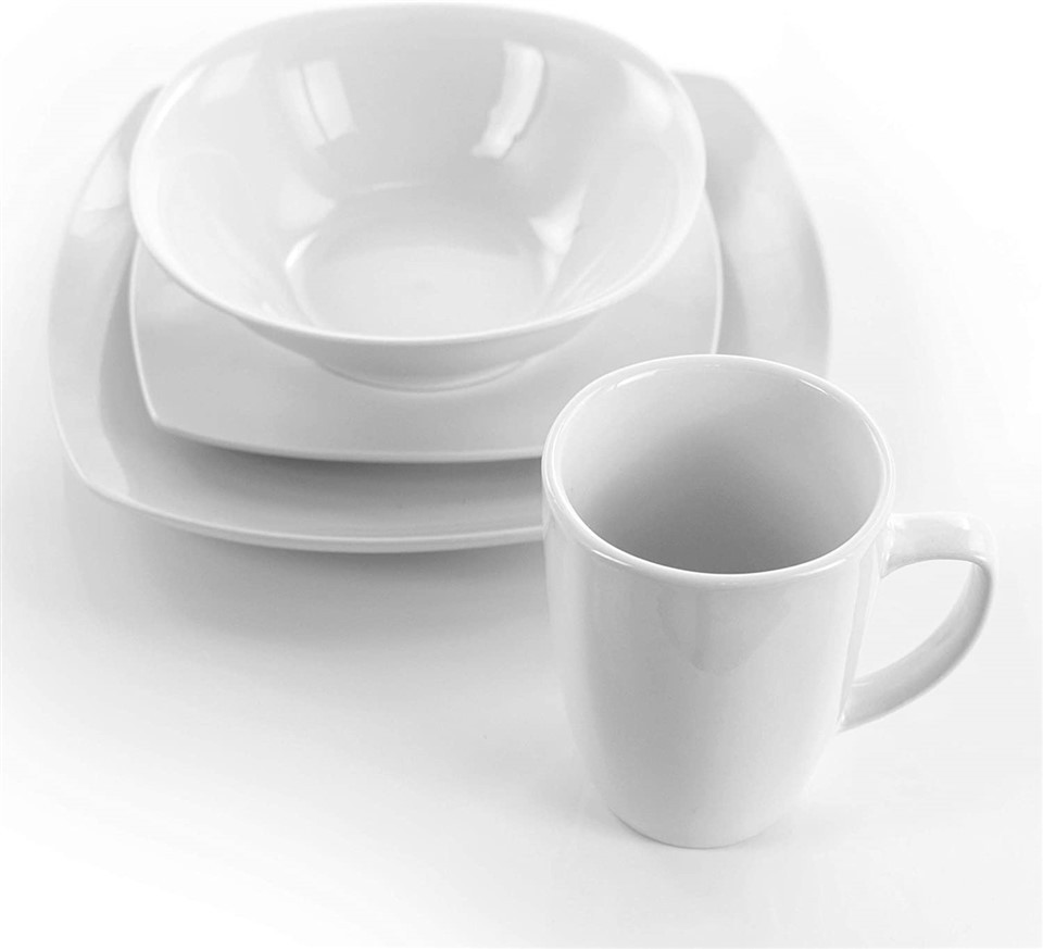 Set de veselă de hotel din ceramică albă pură