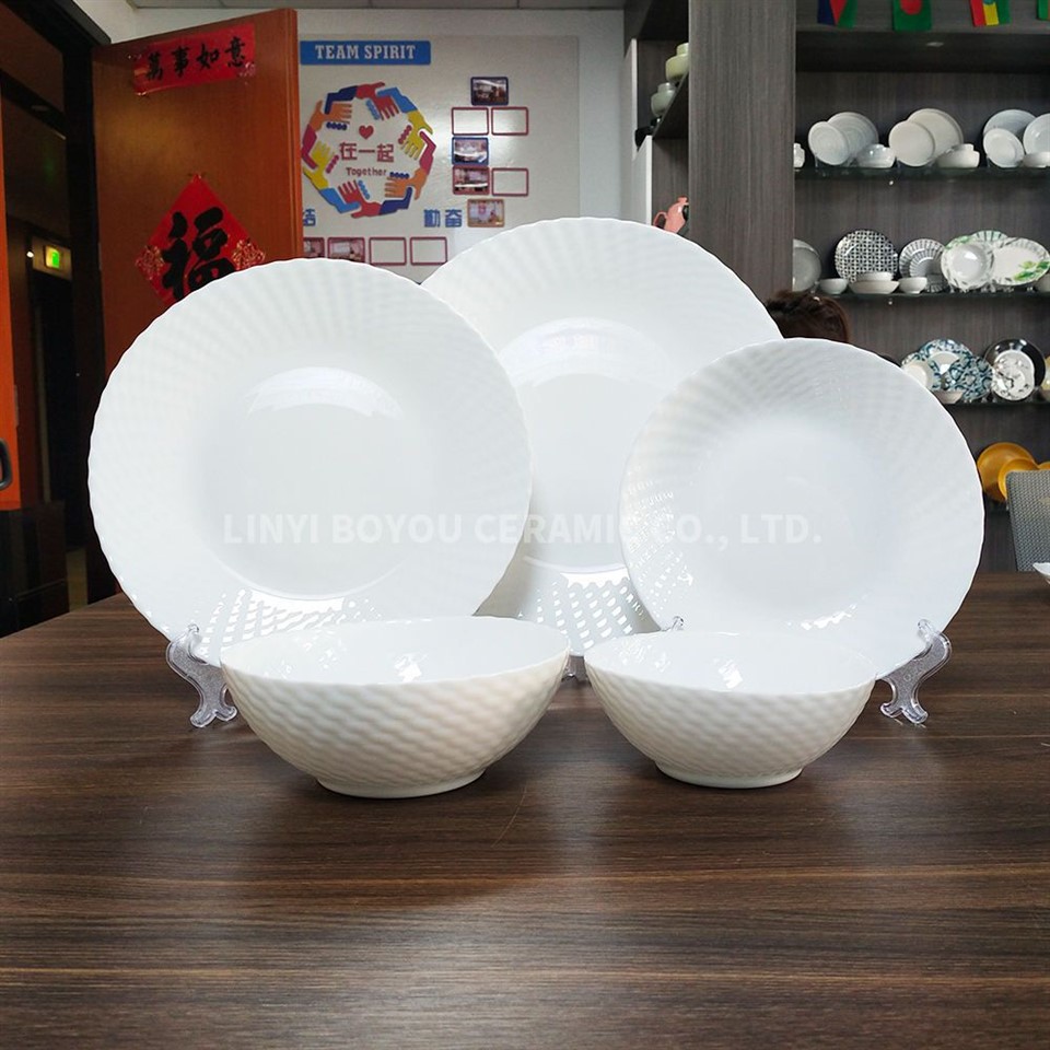 Set de sticlă Opal alb pur